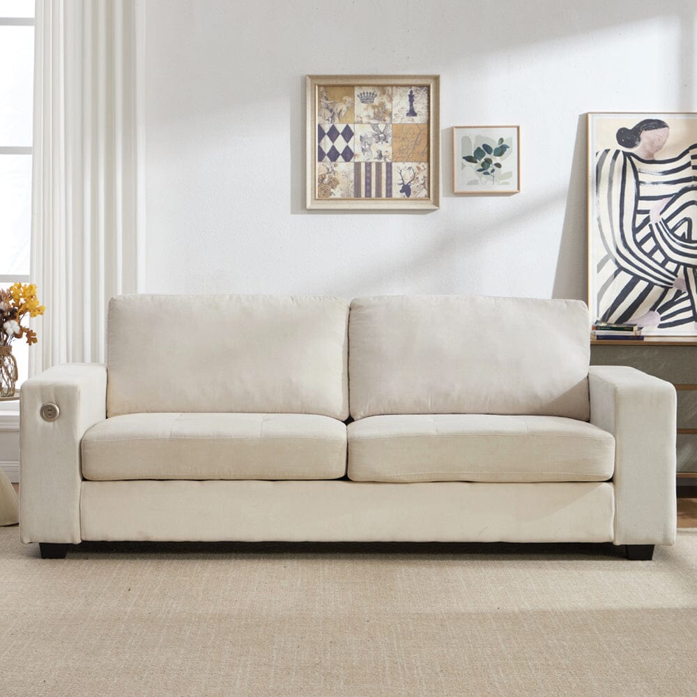Three-Seater Two-Seat Sofa with USB Ports and Chenille Upholstery Living and Home 