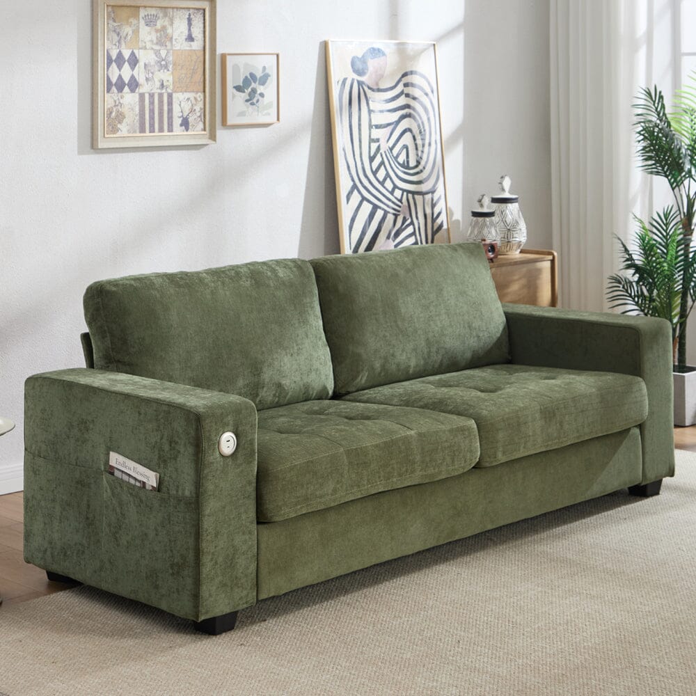 Three-Seater Two-Seat Sofa with USB Ports and Chenille Upholstery Living and Home 