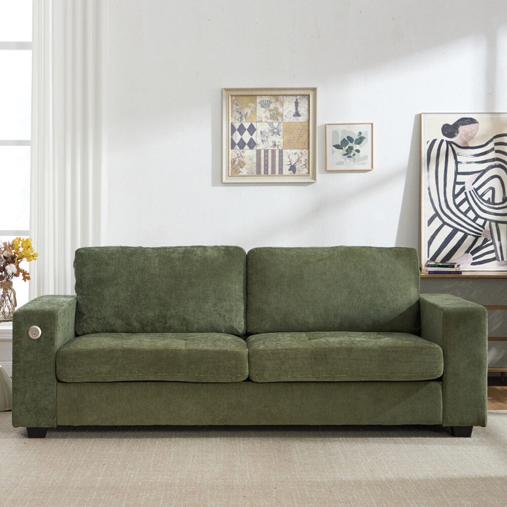 Three-Seater Two-Seat Sofa with USB Ports and Chenille Upholstery Living and Home 