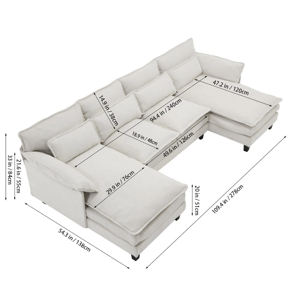 Modular Sofa with Chenille Upholstery and Customizable Configuration Living and Home 