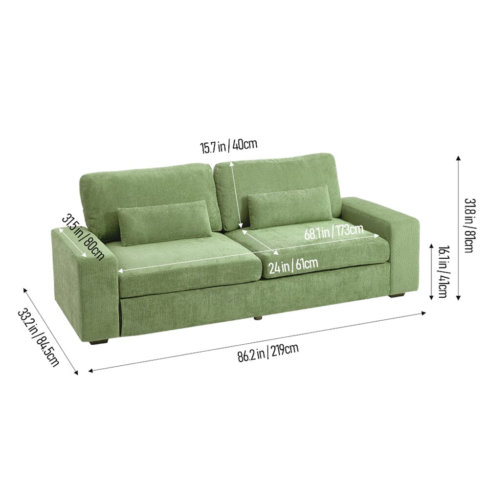 Two-Seater Sofa with Chenille Upholstery and Plush Cushioning Living and Home 
