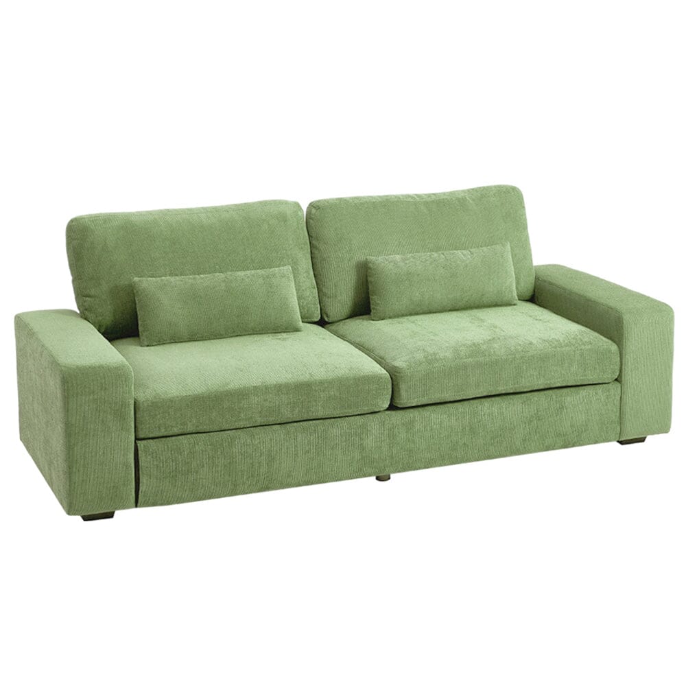 Two-Seater Sofa with Chenille Upholstery and Plush Cushioning Living and Home Green 