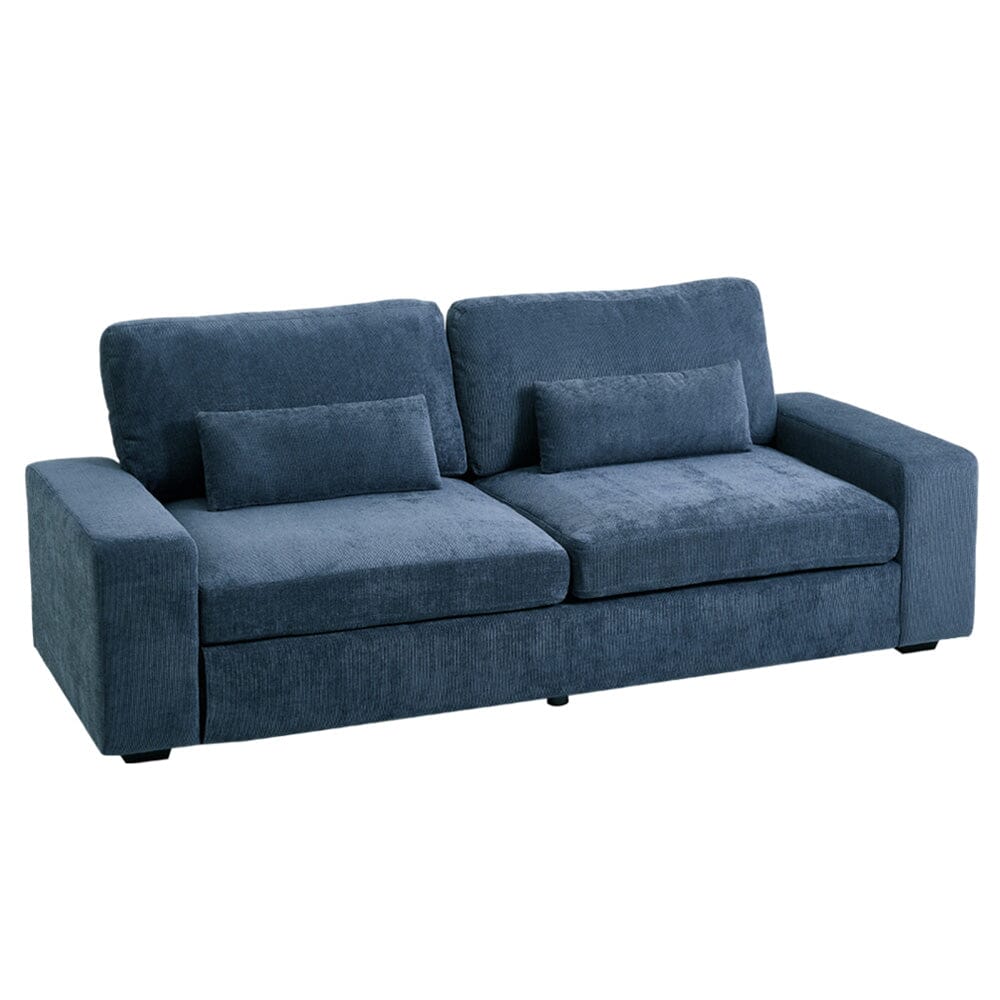 Two-Seater Sofa with Chenille Upholstery and Plush Cushioning Living and Home Blue 