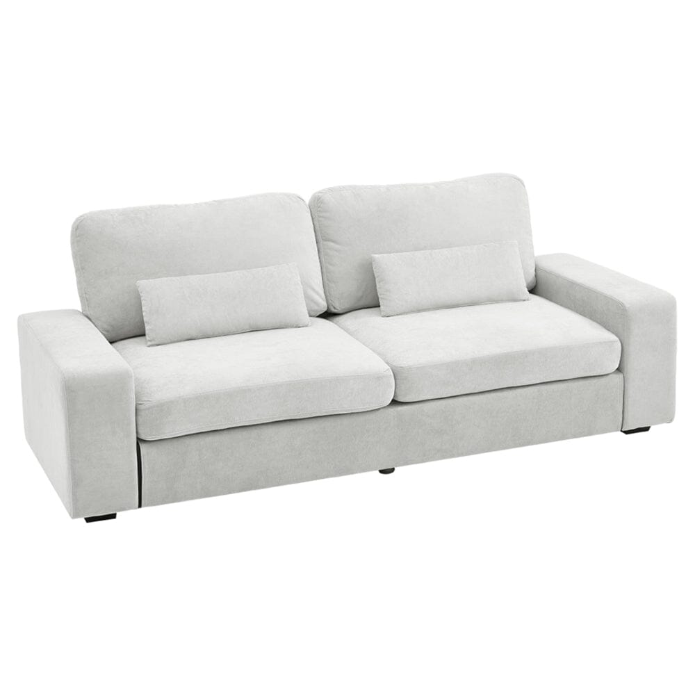 Two-Seater Sofa with Chenille Upholstery and Plush Cushioning Living and Home Grey 