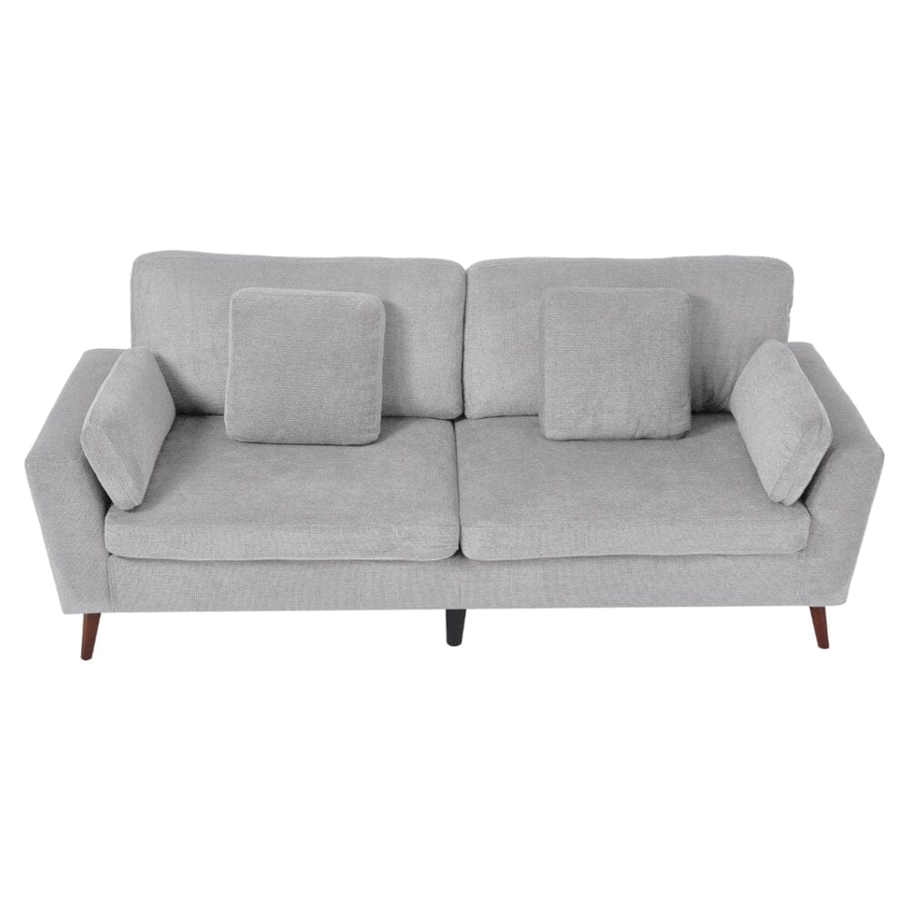 Two-Seater Sofa with Chenille Upholstery and Painted Wooden Legs Living and Home 