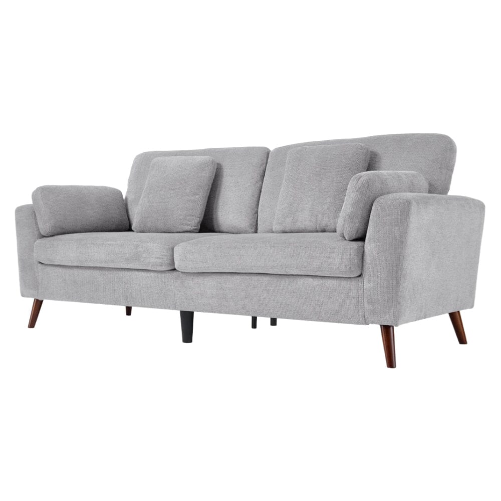 Two-Seater Sofa with Chenille Upholstery and Painted Wooden Legs Living and Home 