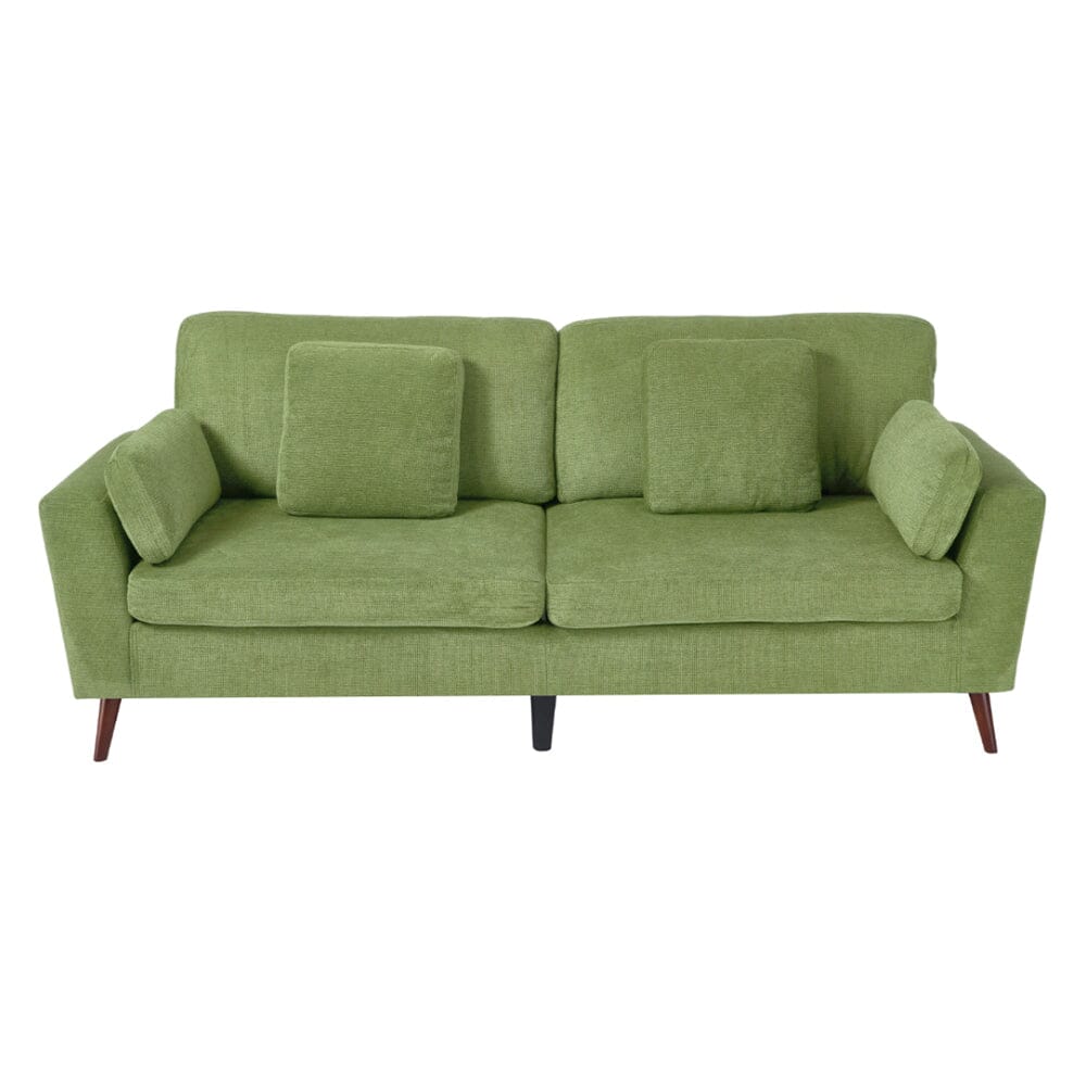 Two-Seater Sofa with Chenille Upholstery and Painted Wooden Legs Living and Home 