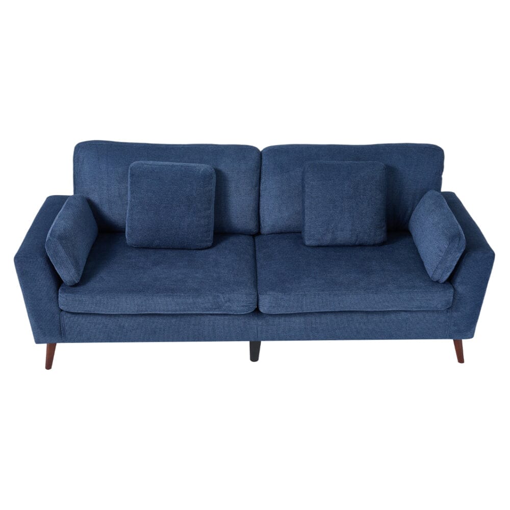 Two-Seater Sofa with Chenille Upholstery and Painted Wooden Legs Living and Home 