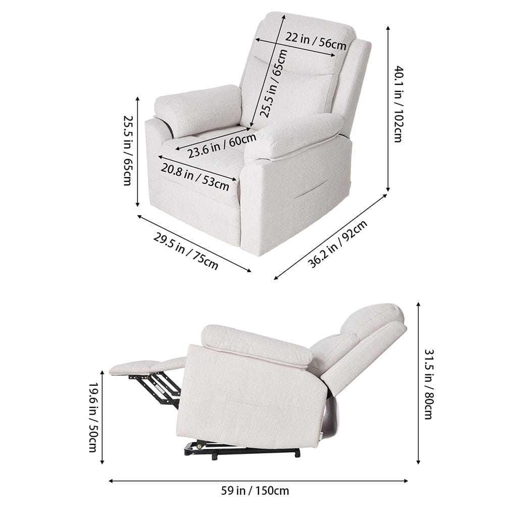 Electric Lift Recliner Chair for Elderly with 135° Recline and UK Plug Living and Home 