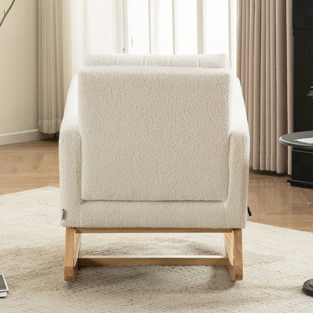 Modern Teddy Fabric Rocking Chair with USB Charging Port Living and Home 