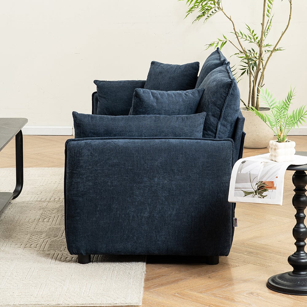 Chenille Wrapped Sofa with Pillows and Sturdy Metal Frame Living and Home 