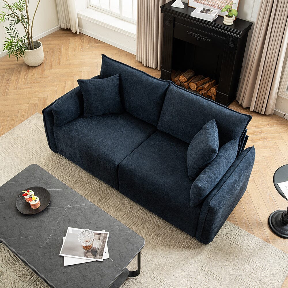 Chenille Wrapped Sofa with Pillows and Sturdy Metal Frame Living and Home 