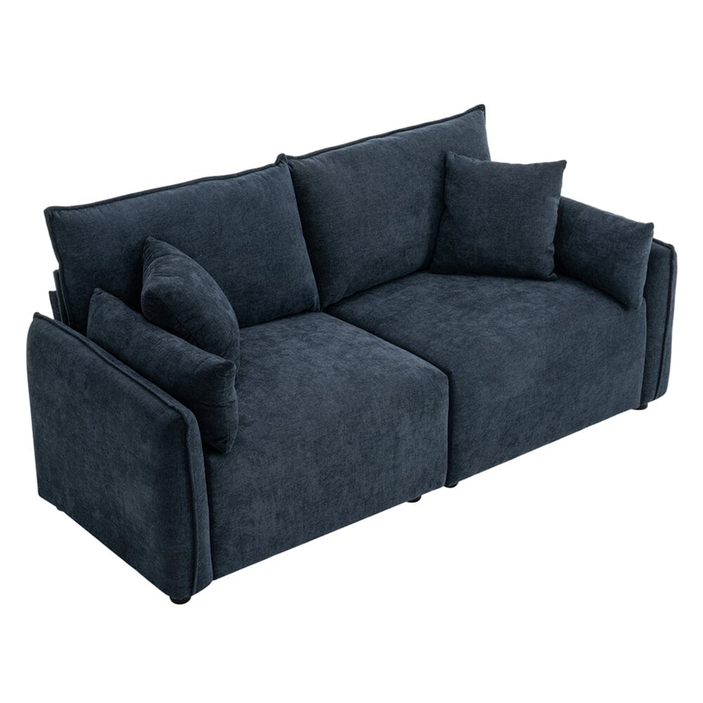 Chenille Wrapped Sofa with Pillows and Sturdy Metal Frame Living and Home 