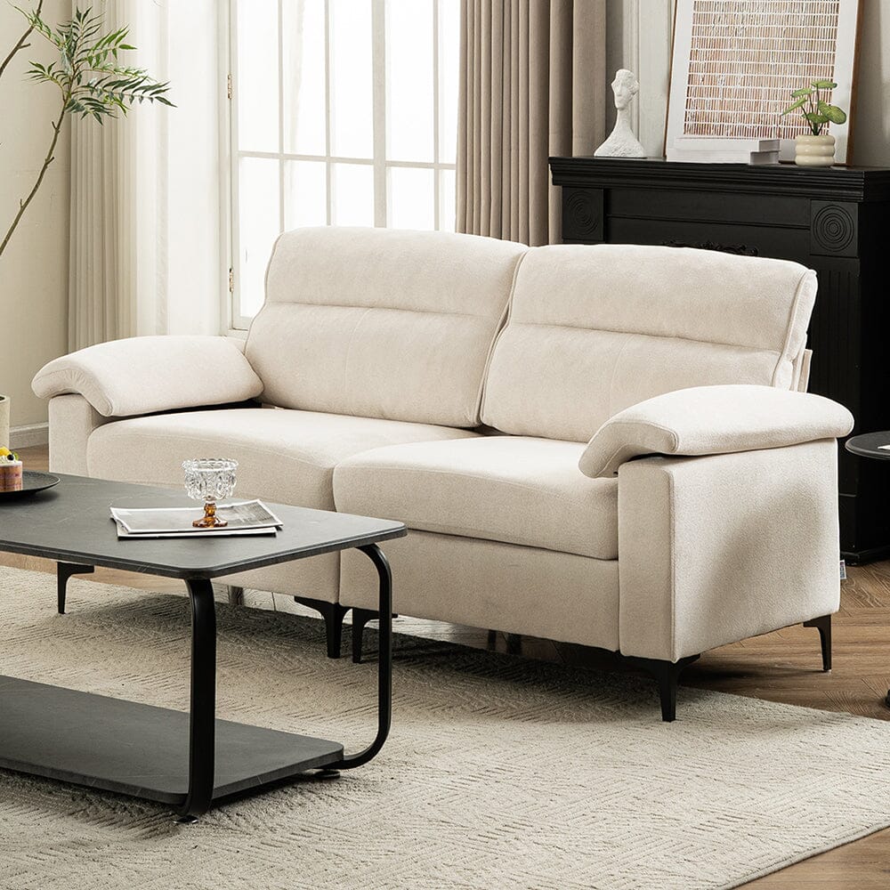 Chenille Sofa with Gold Plated Feet and Sturdy Metal Legs Living and Home 