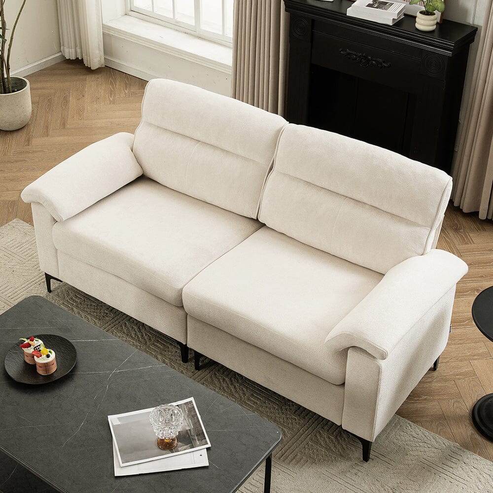 Chenille Sofa with Gold Plated Feet and Sturdy Metal Legs Living and Home 