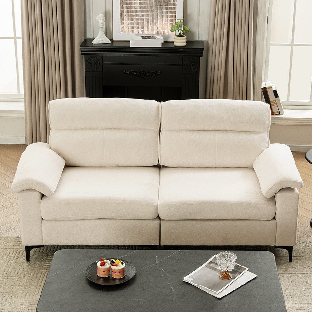 Chenille Sofa with Gold Plated Feet and Sturdy Metal Legs Living and Home 