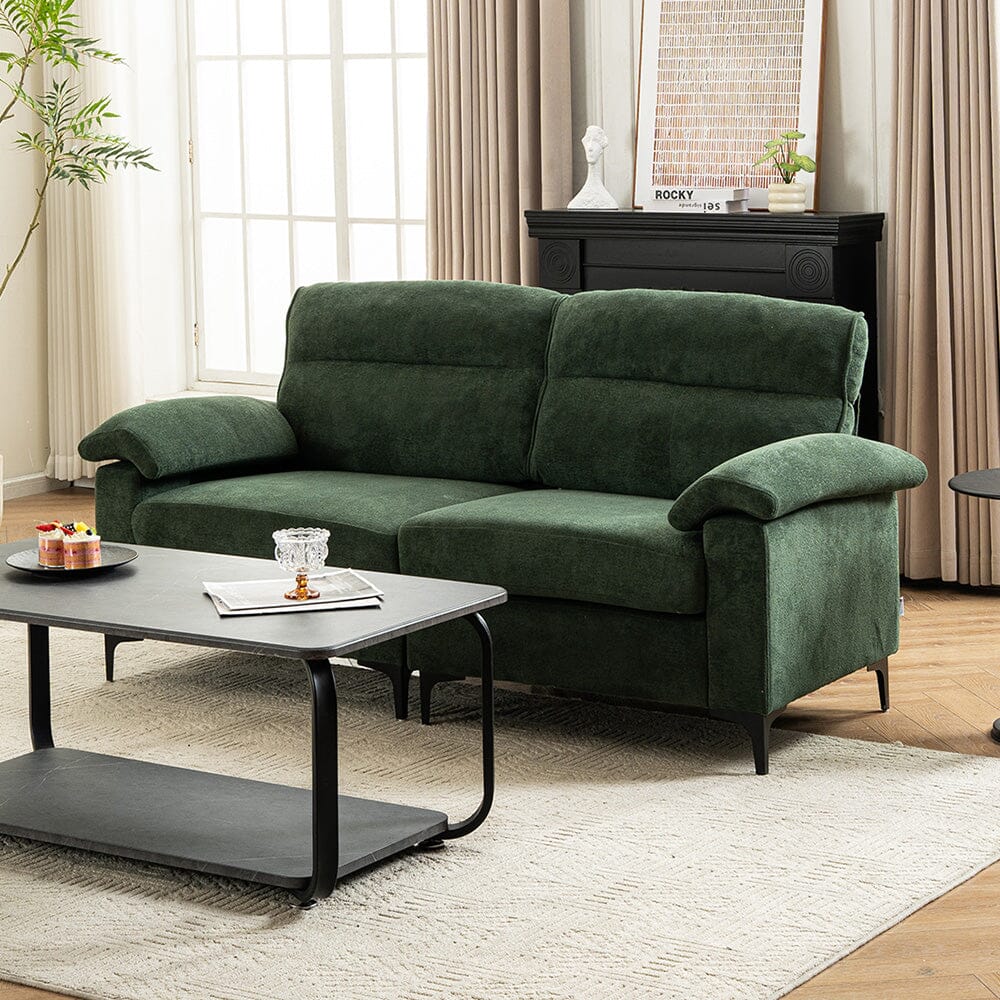 Chenille Sofa with Gold Plated Feet and Sturdy Metal Legs Living and Home 