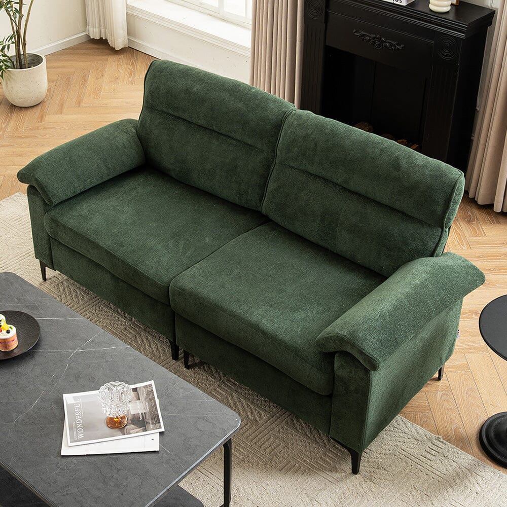 Chenille Sofa with Gold Plated Feet and Sturdy Metal Legs Living and Home 