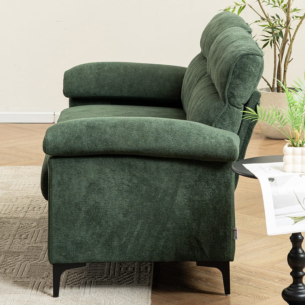 Chenille Sofa with Gold Plated Feet and Sturdy Metal Legs Living and Home 