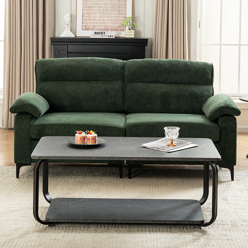 Chenille Sofa with Gold Plated Feet and Sturdy Metal Legs Living and Home 