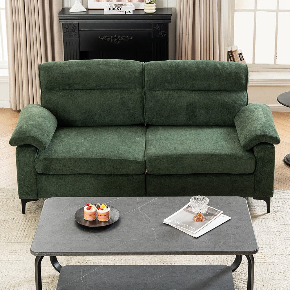 Chenille Sofa with Gold Plated Feet and Sturdy Metal Legs Living and Home 