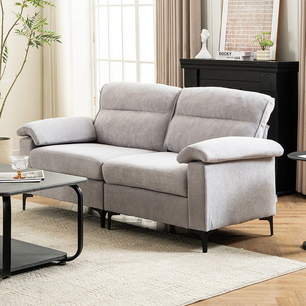 Chenille Sofa with Gold Plated Feet and Sturdy Metal Legs Living and Home 