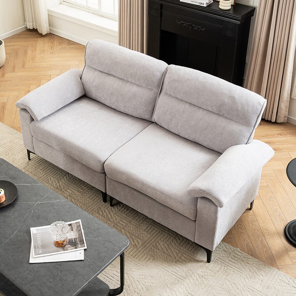 Chenille Sofa with Gold Plated Feet and Sturdy Metal Legs Living and Home 