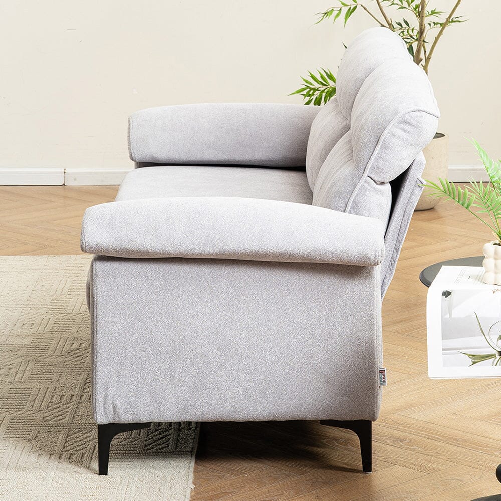 Chenille Sofa with Gold Plated Feet and Sturdy Metal Legs Living and Home 
