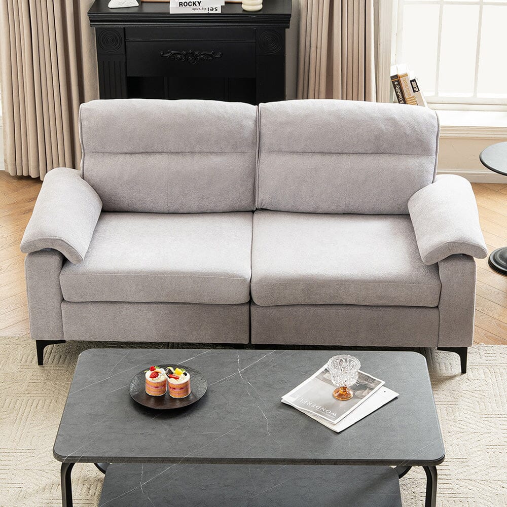 Chenille Sofa with Gold Plated Feet and Sturdy Metal Legs Living and Home 