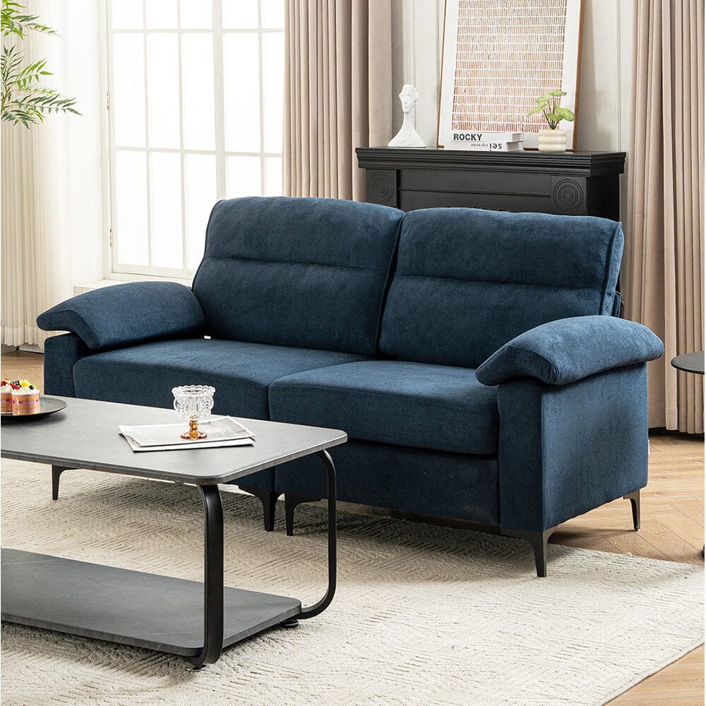 Chenille Sofa with Gold Plated Feet and Sturdy Metal Legs Living and Home 
