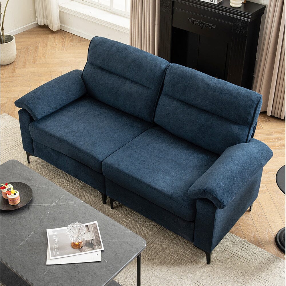 Chenille Sofa with Gold Plated Feet and Sturdy Metal Legs Living and Home 