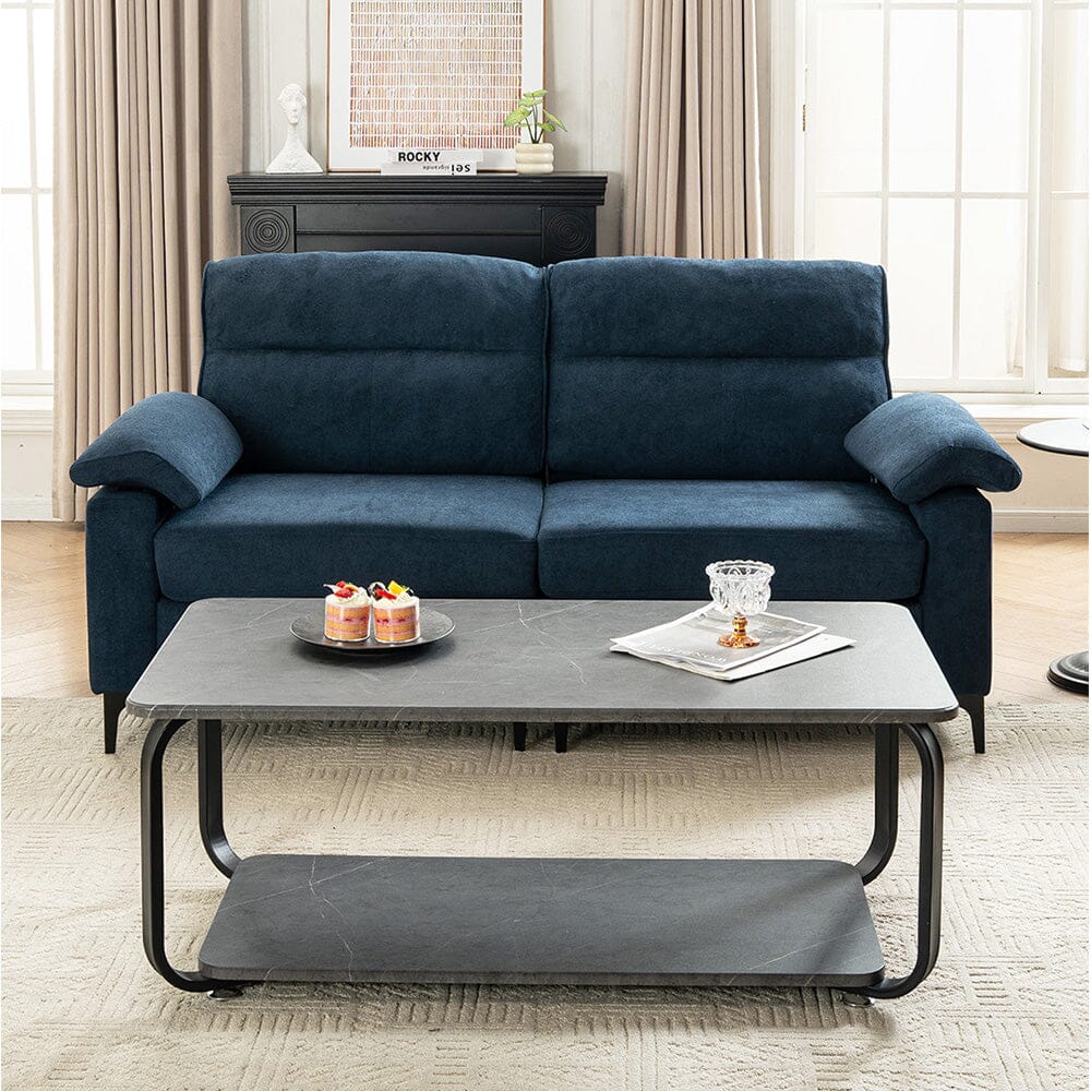 Chenille Sofa with Gold Plated Feet and Sturdy Metal Legs Living and Home 