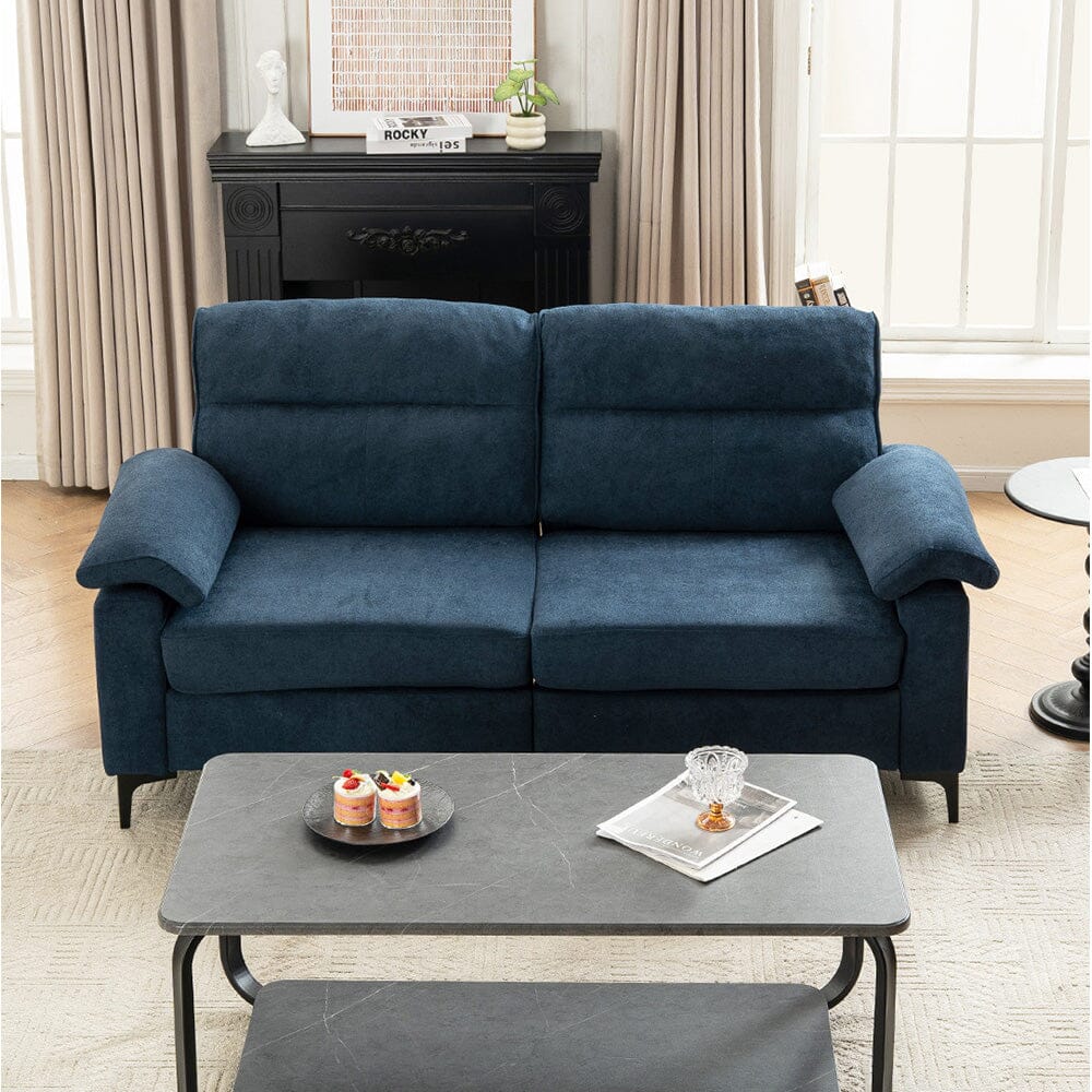 Chenille Sofa with Gold Plated Feet and Sturdy Metal Legs Living and Home 