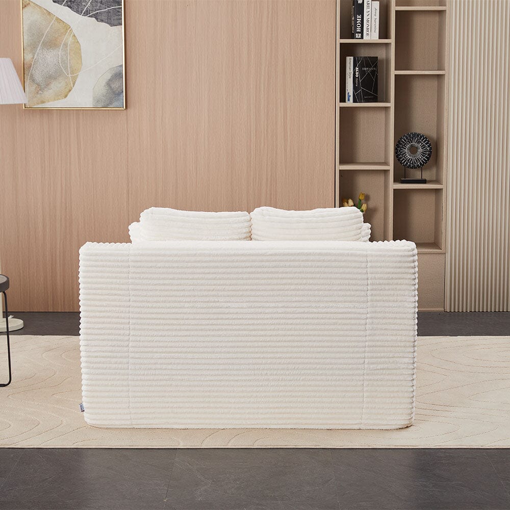 Convertible Sofa Bed with Corduroy Upholstery Cup Holder and Cushions Living and Home 