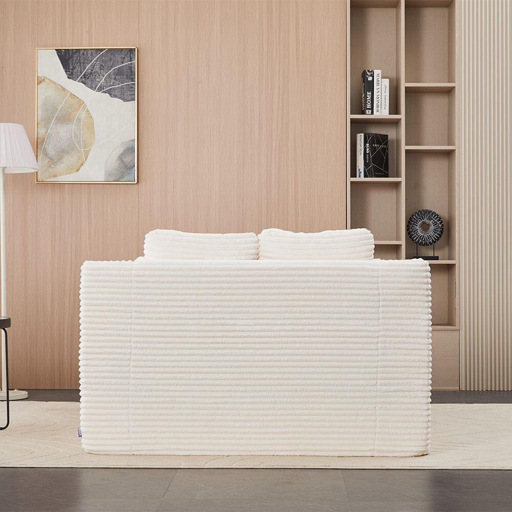 Convertible Sofa Bed with Corduroy Upholstery Cup Holder and Cushions Living and Home 