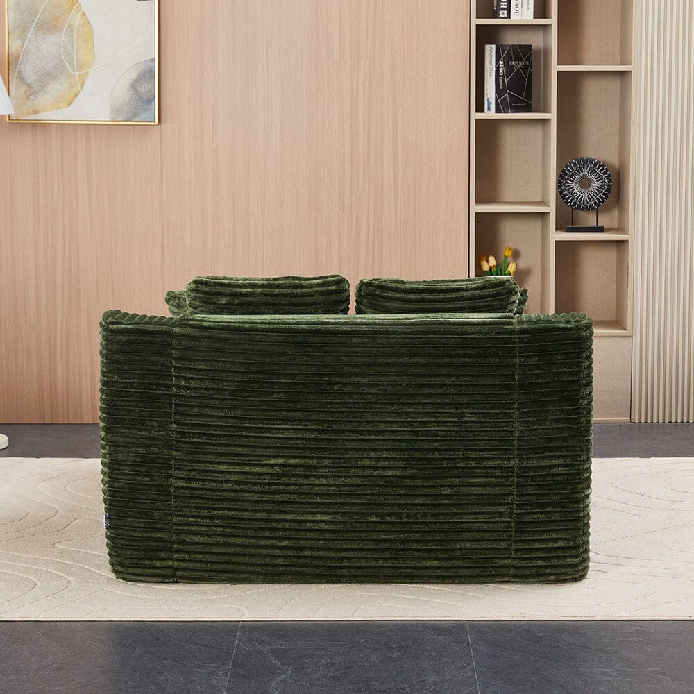 Convertible Sofa Bed with Corduroy Upholstery Cup Holder and Cushions Living and Home 