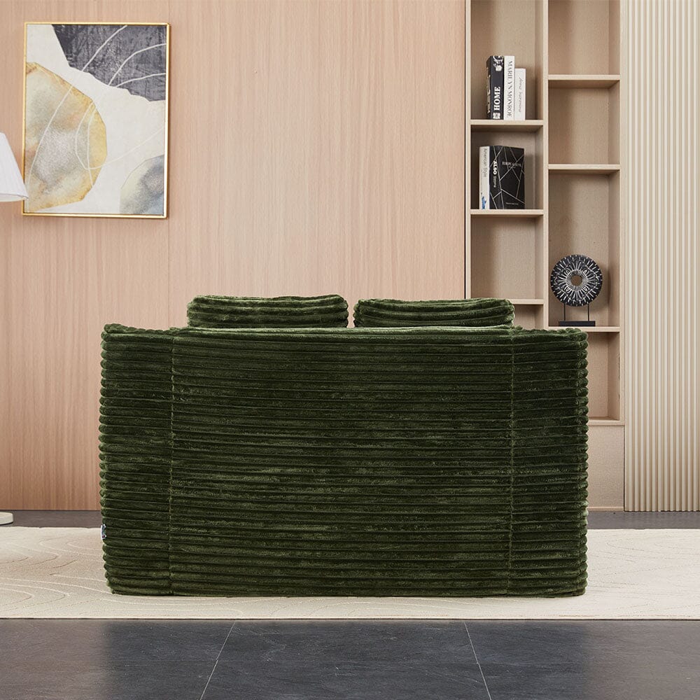 Convertible Sofa Bed with Corduroy Upholstery Cup Holder and Cushions Living and Home 