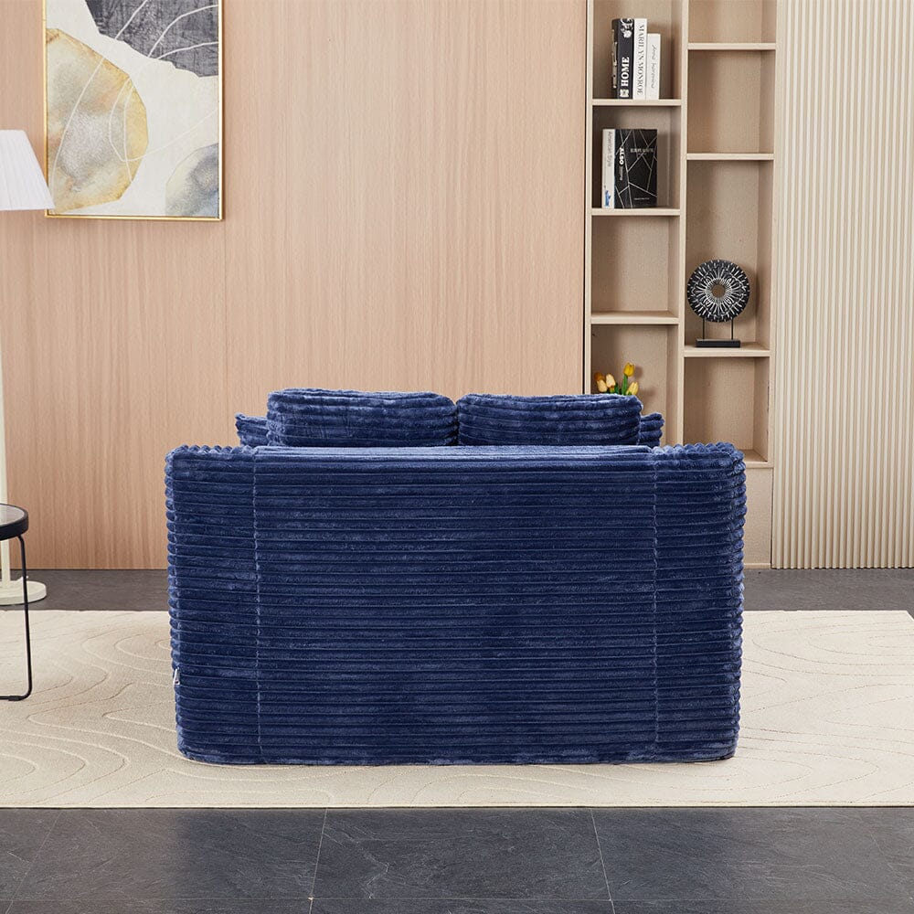 Convertible Sofa Bed with Corduroy Upholstery Cup Holder and Cushions Living and Home 