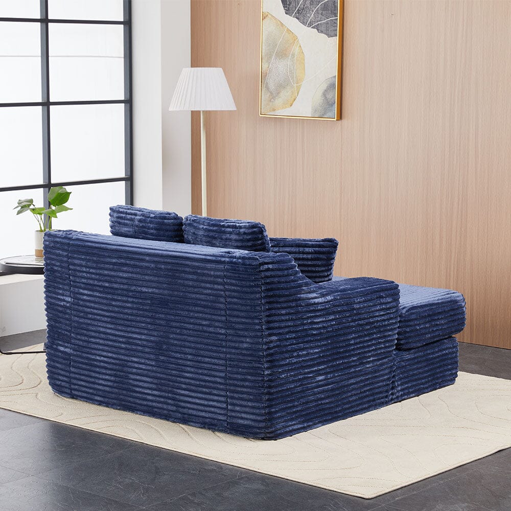 Convertible Sofa Bed with Corduroy Upholstery Cup Holder and Cushions Living and Home 