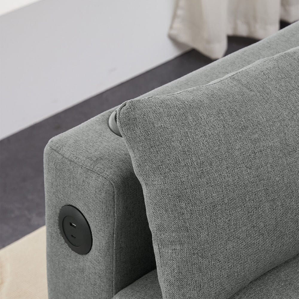 Convertible Sofa Bed with Cup Holders USB Port and Tufted Details Living and Home 