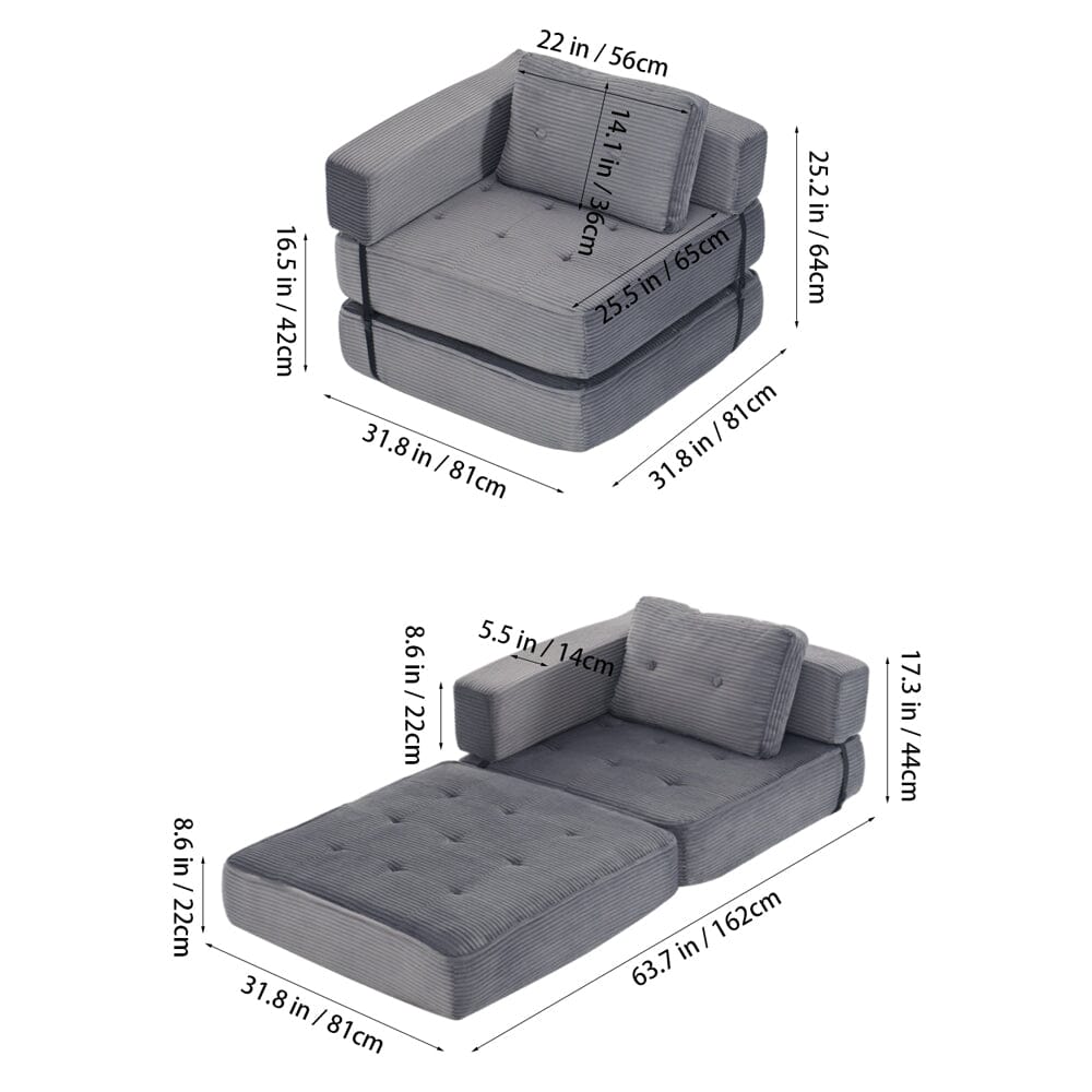 Corduroy Accent Chair with Tufted Design and Adjustable Buckle Living and Home 