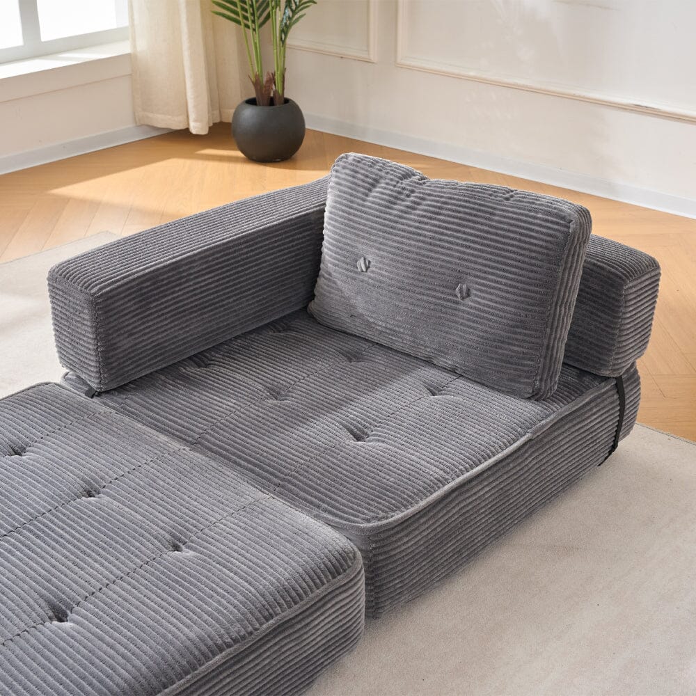 Corduroy Accent Chair with Tufted Design and Adjustable Buckle Living and Home 