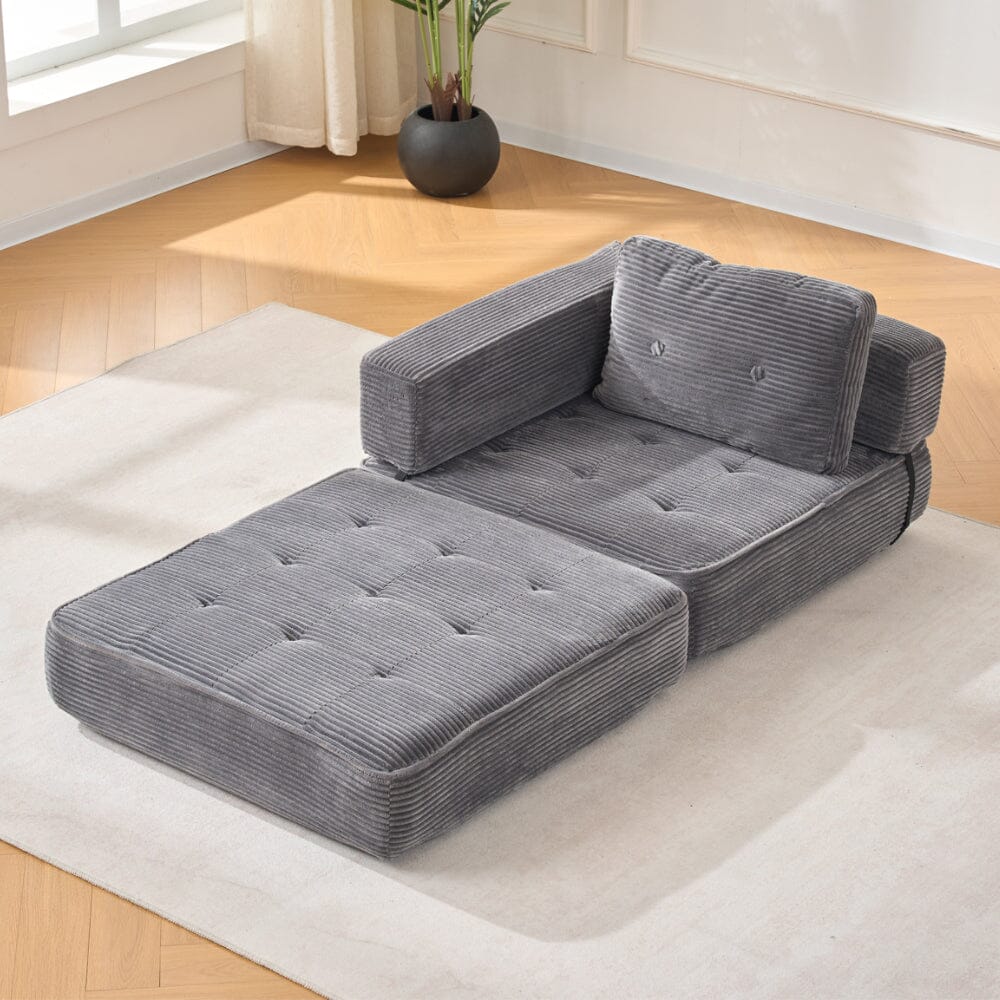 Corduroy Accent Chair with Tufted Design and Adjustable Buckle Living and Home 