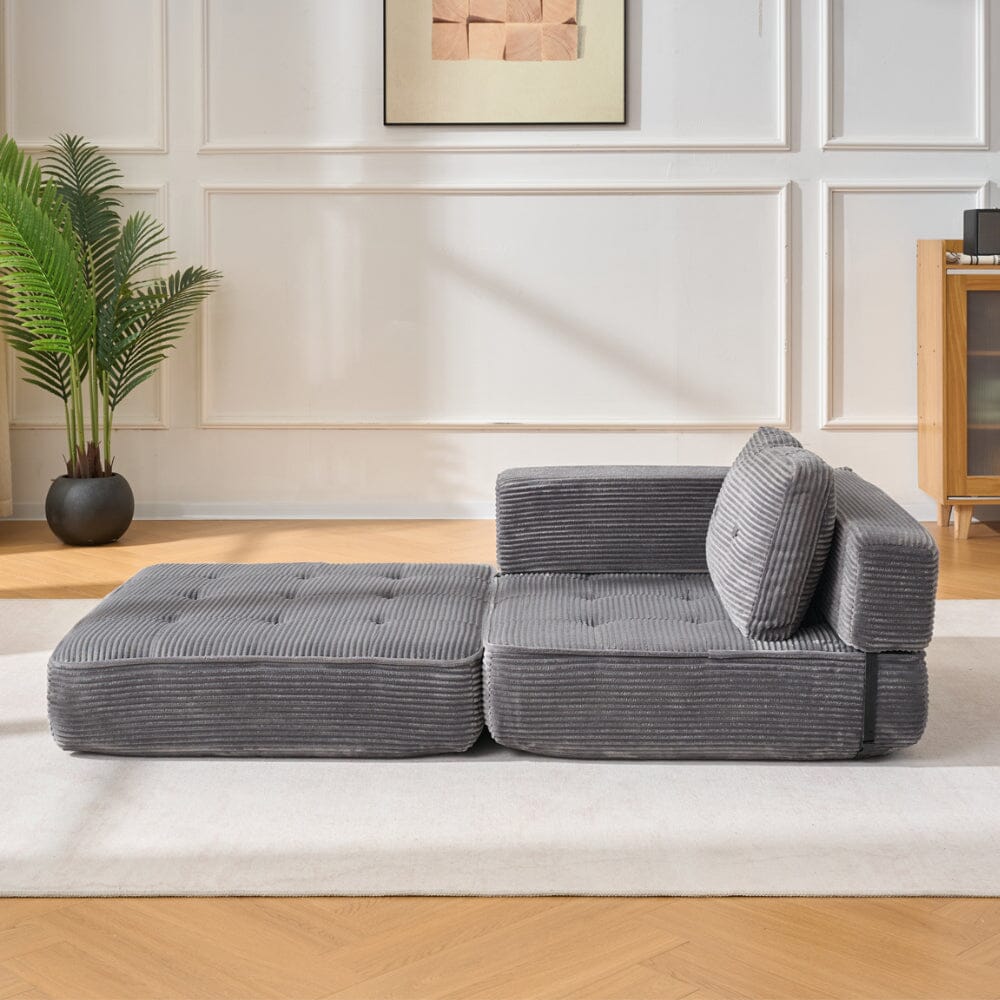 Corduroy Accent Chair with Tufted Design and Adjustable Buckle Living and Home 