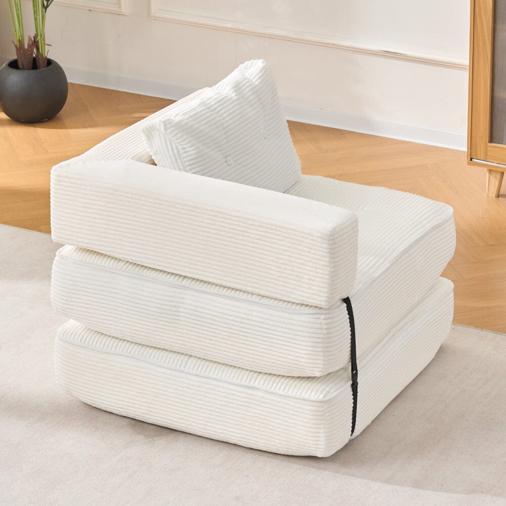 Corduroy Accent Chair with Tufted Design and Adjustable Buckle Living and Home 