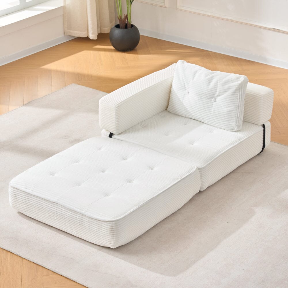 Corduroy Accent Chair with Tufted Design and Adjustable Buckle Living and Home 