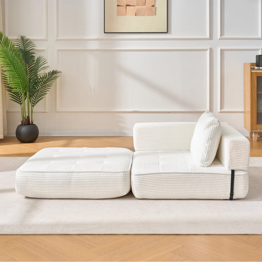 Corduroy Accent Chair with Tufted Design and Adjustable Buckle Living and Home 