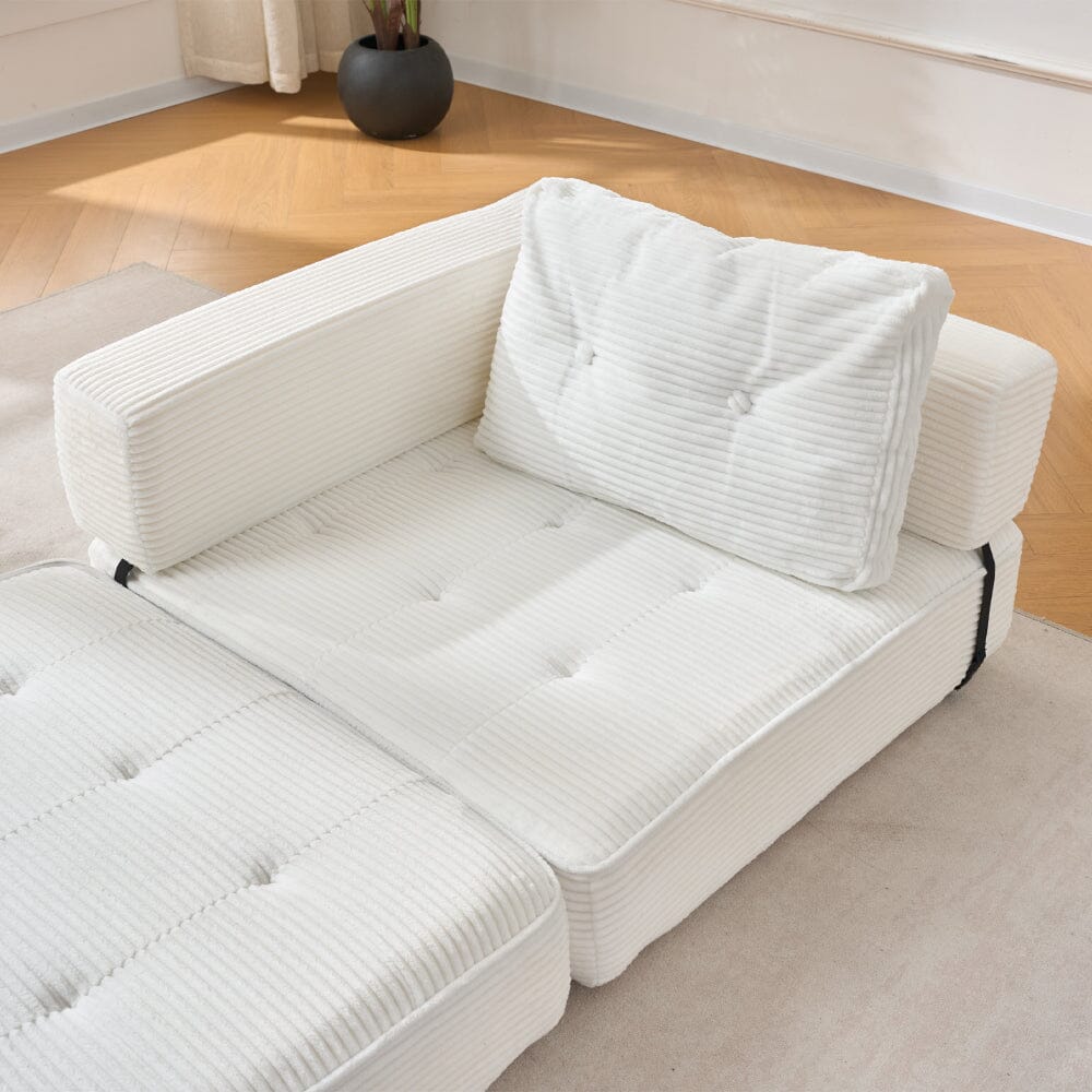Corduroy Accent Chair with Tufted Design and Adjustable Buckle Living and Home 