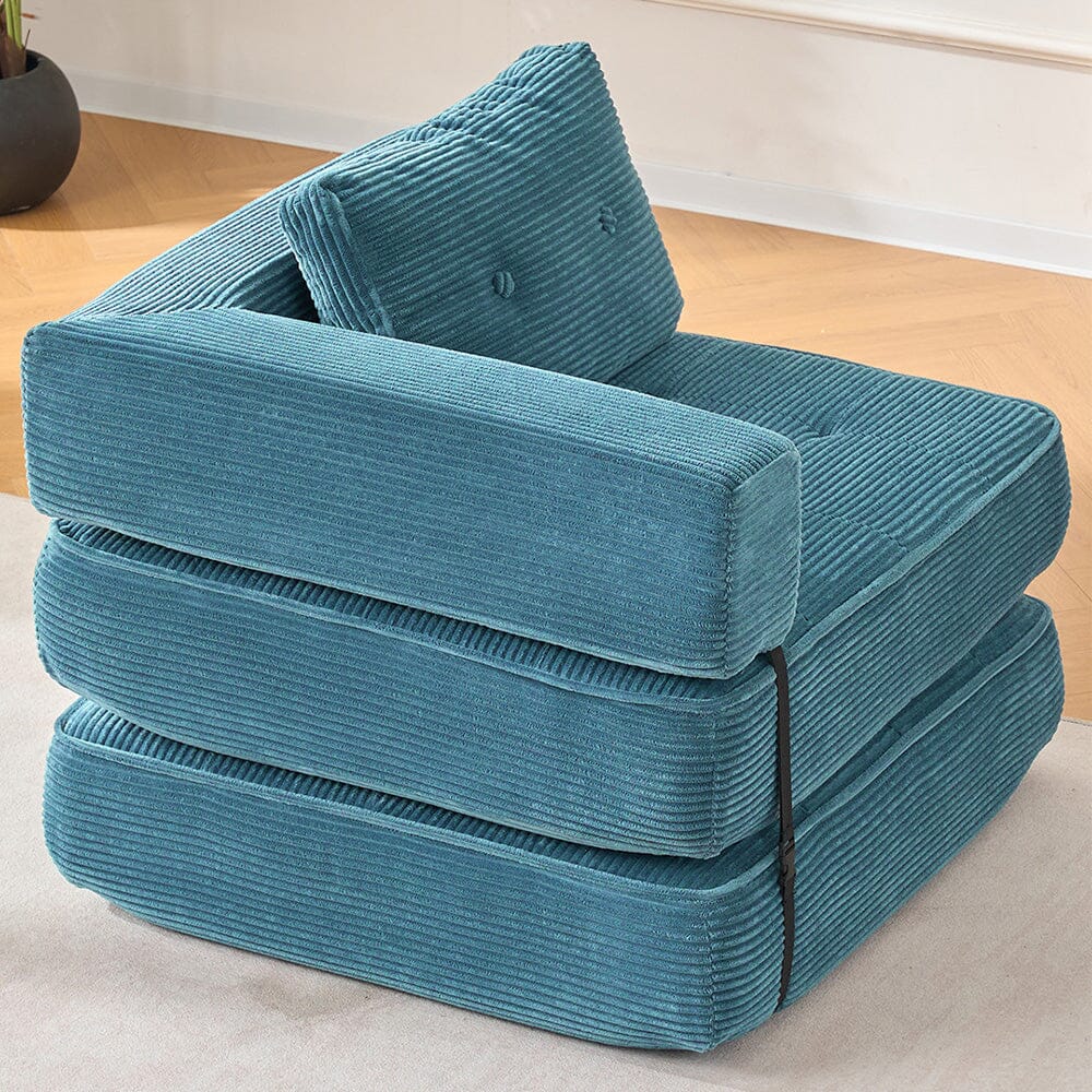 Corduroy Accent Chair with Tufted Design and Adjustable Buckle Living and Home 