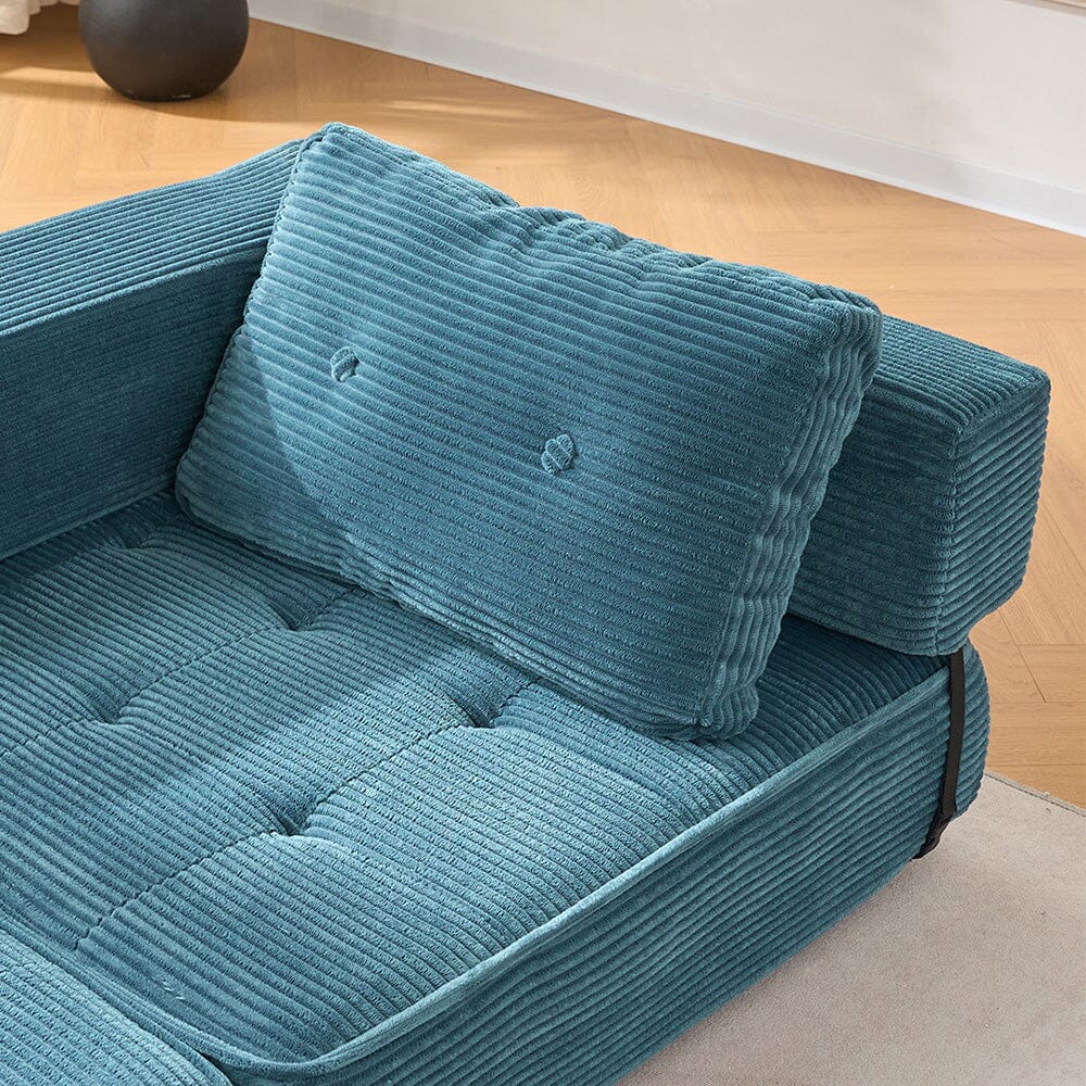 Corduroy Accent Chair with Tufted Design and Adjustable Buckle Living and Home 